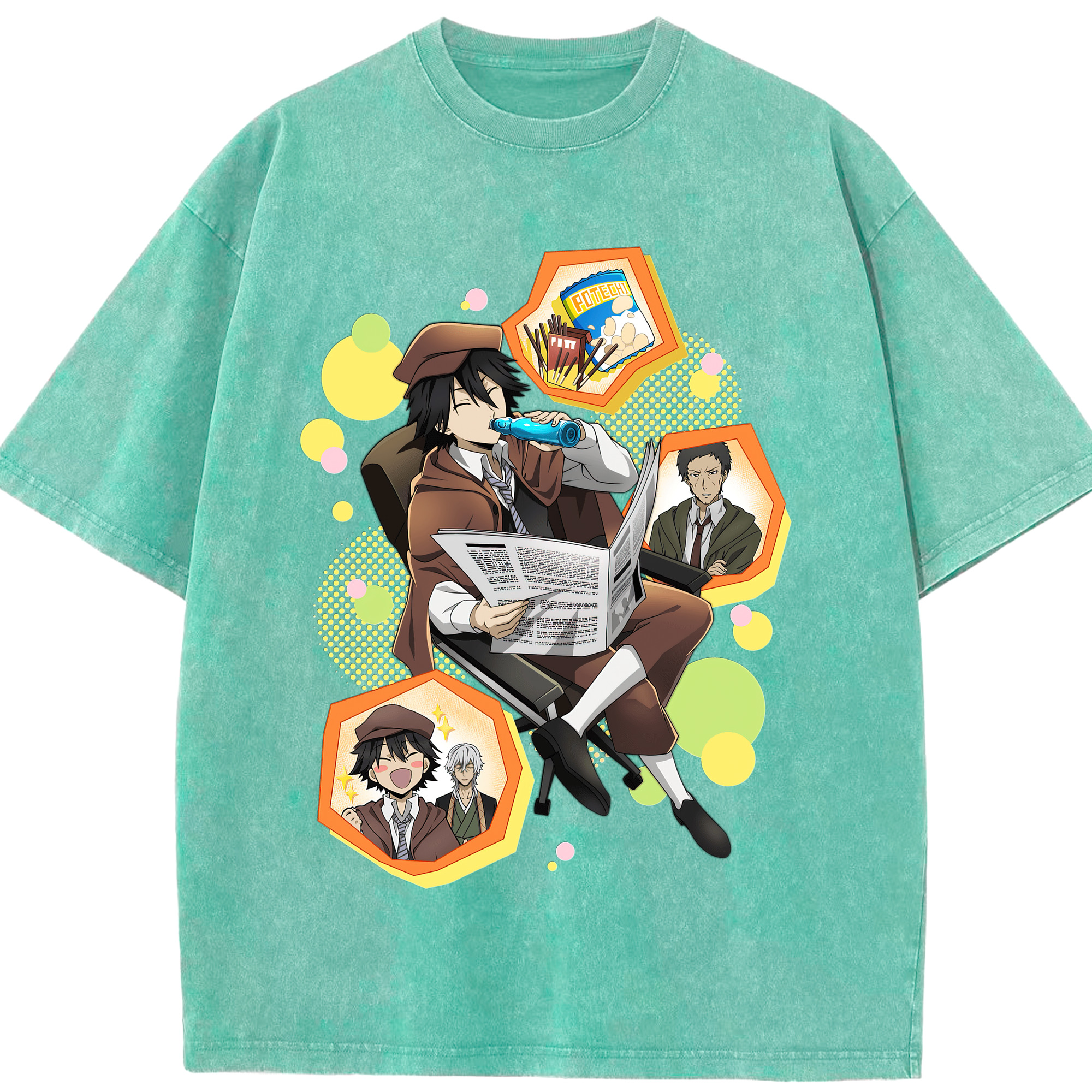 （画像用） 文豪ストレイドッグス Bungo Stray Dogs 綿100% ヴィンテージ風 半袖Tシャツ（フロントプリント）